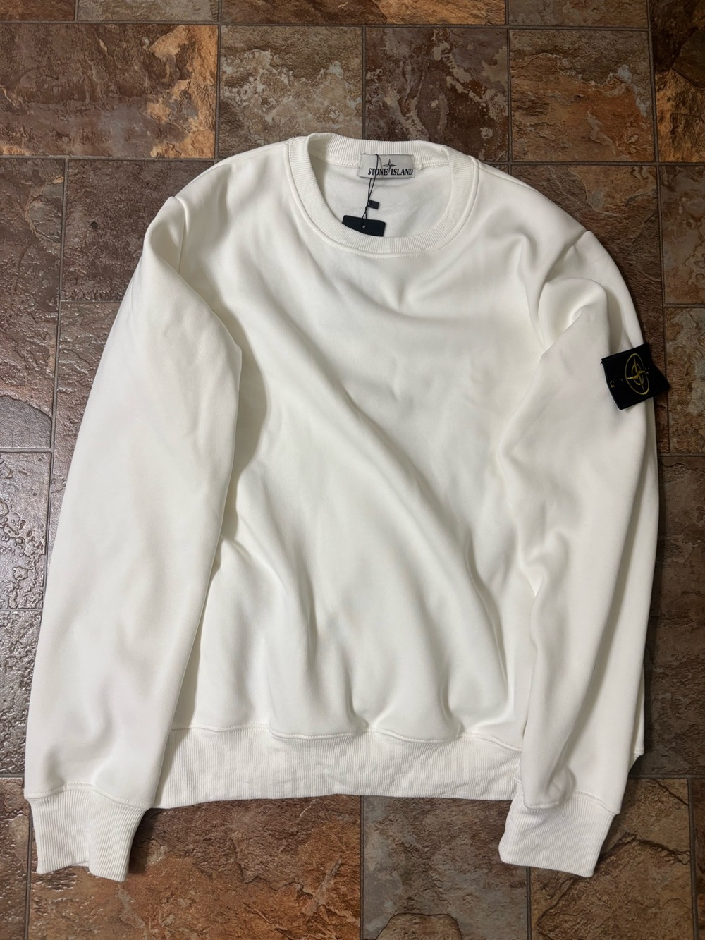 Stone Island Men's Off-White Crewneck Sweatshirt